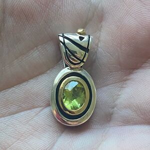 John Atencio Sterling 18K & Peridot Pendant
